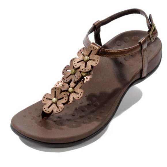 Vionic Shoes - Vionic Julie II Thong Sandals Bronze Floral Womens 9‎ UK 7 EU 41
